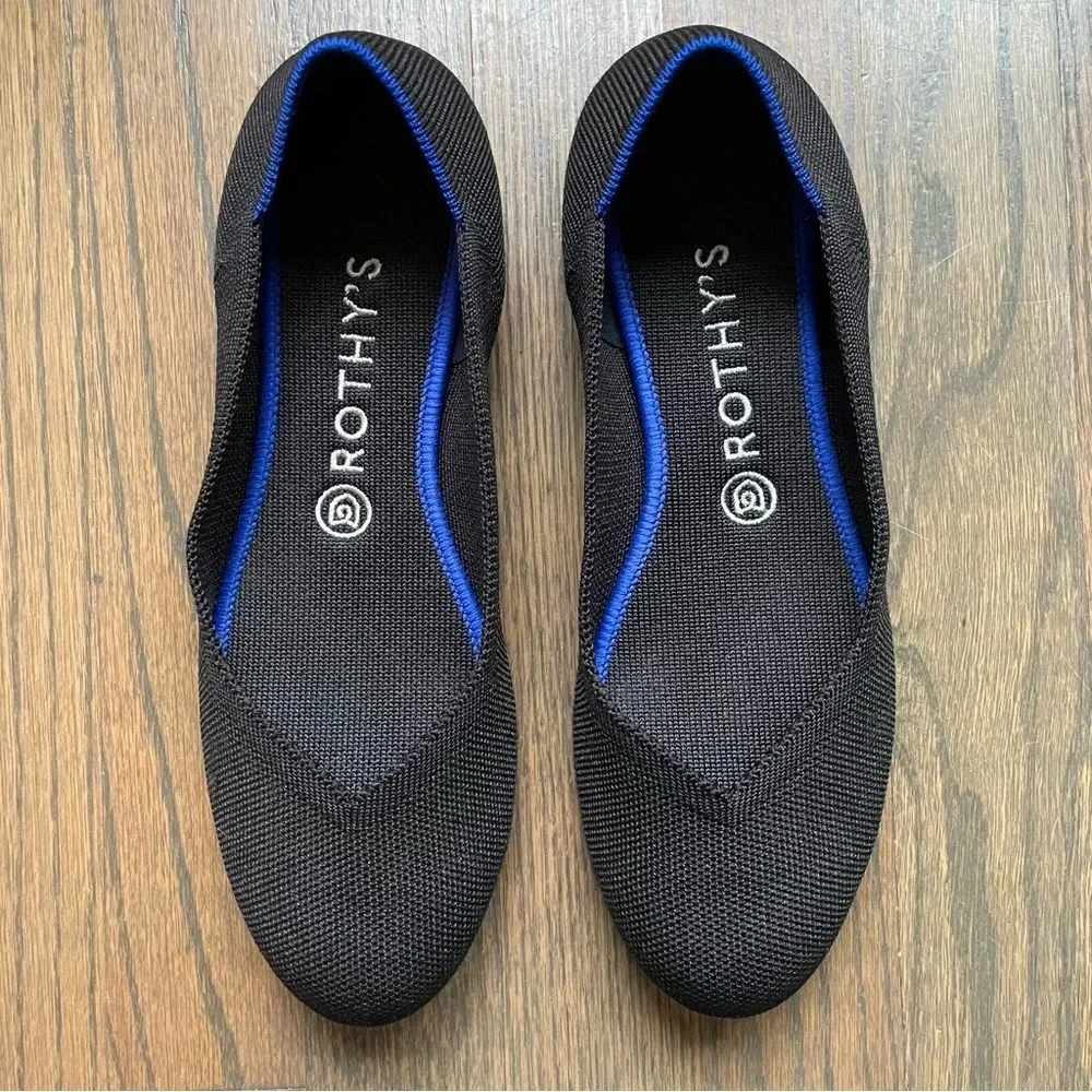 Rothy's Women’s The Flat True Black Round Toe - Size 9 - Picture 2 of 13